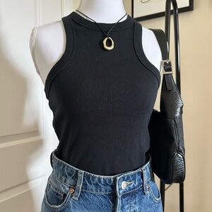 Abercrombie & Fitch Black Ribbed Tank Top